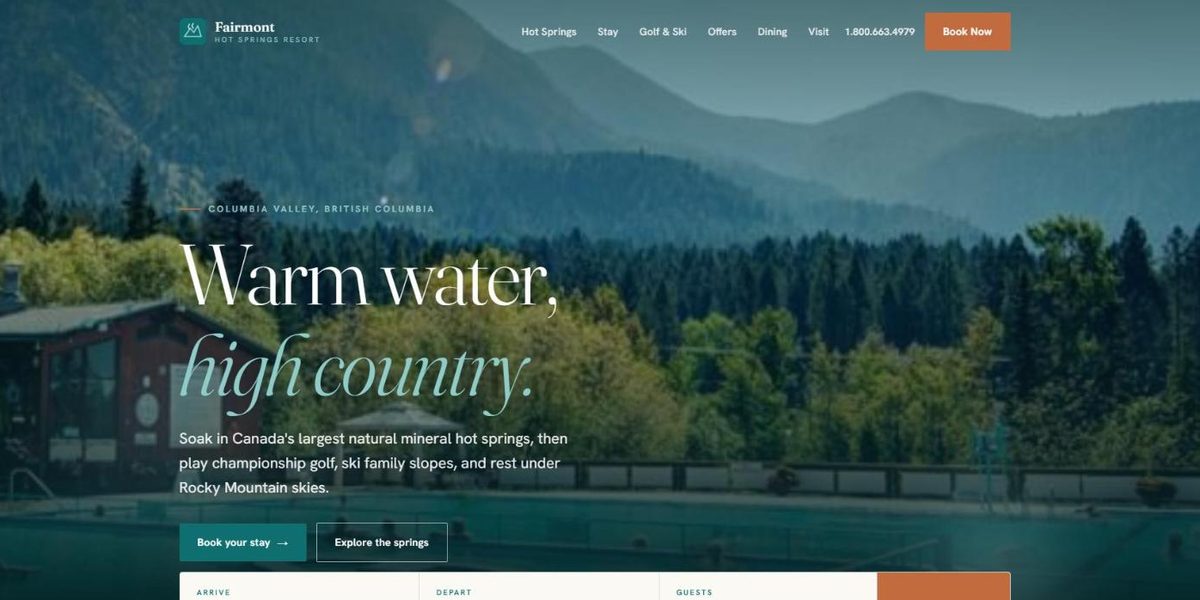 Fairmont Hot Springs Resort website design concept
